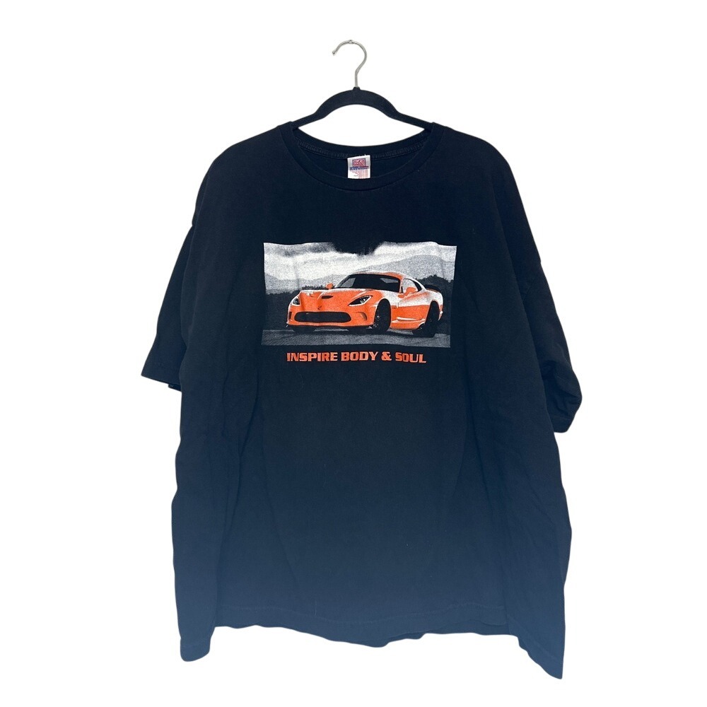 Vintage Y2K‎ Bayside Black Red/Orange Dodge  Viper Sports car Graphic Tee